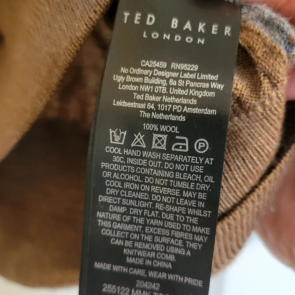 Ted Baker 100% Wool Quarter Zip Sweater - Picture 6 of 8
